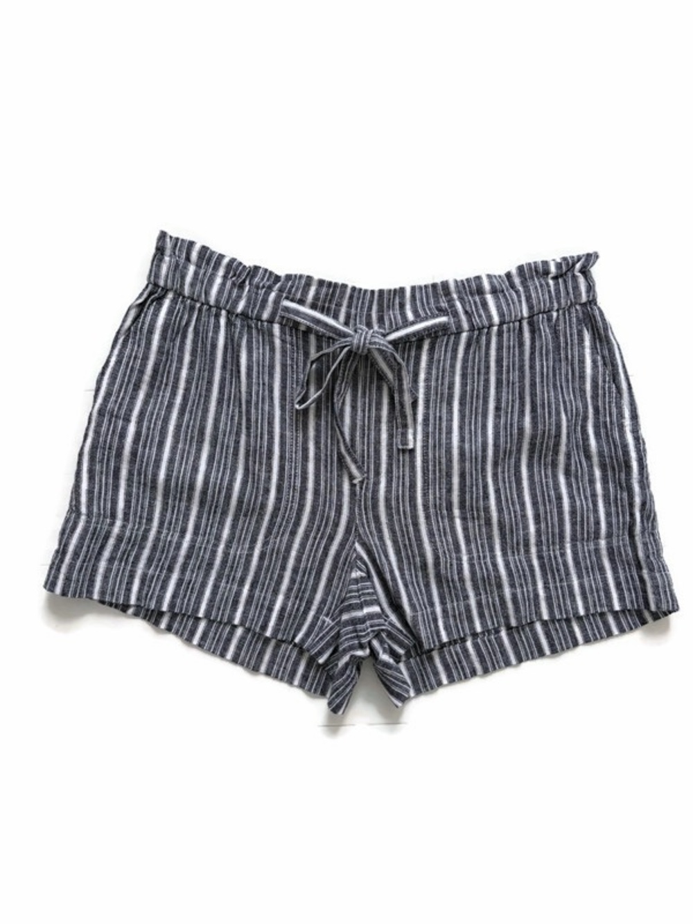 Calvin Klein Linen Blue Striped Shorts w/Pockets - NWT - Women’s Medium
